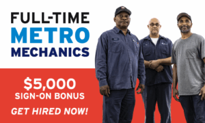 Full-Time Metro Mechanics can get a $5,000 hiring bonus graphic